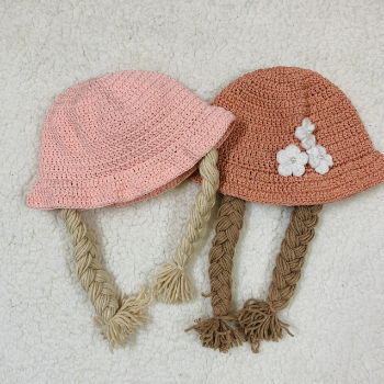 Cotton Bucket Hat With Braids Good Quality Hot Selling Keep Warm Fancy Pattern Packing In Carton Box Vietnam Manufacturer