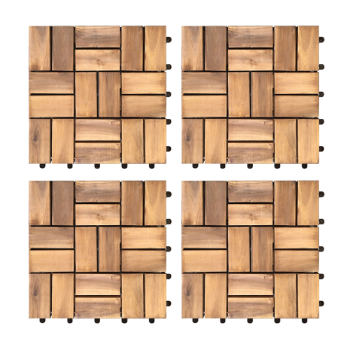 Competitive Price Customization Hardwood Deck Tiles 18 Slats Natural Wood Outdoor Packed In Carton Box Made In Vietnam Manufacturer