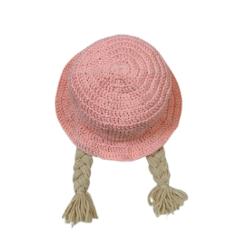 Cotton Bucket Hat With Braids High Quality Made By Soft Cotton Yarn Lovely Pattern Packing In Carton Box Vietnam Manufacturer