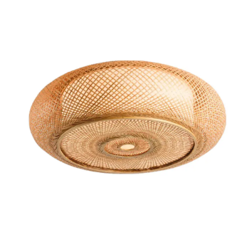 Customizable Size Eco-Friendly Rattan Lamp Shades Handwoven Aesthetic Ceiling Lamp Pendant Lights for Space Highlighting