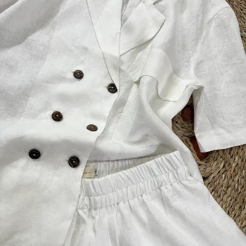 Wholesale Factory Price Elegant Linen Blaze Set for the Modern Woman 2 Pieces Stylish Outfit Made in Vietnam Manufacturer