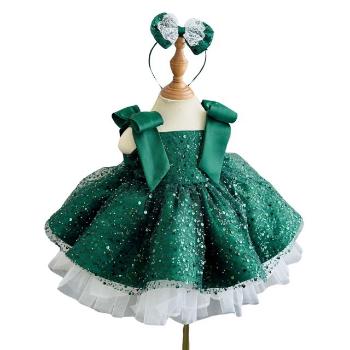 Short Dress Sequin 4-Tiered Flared Skirt Nhung Nguyen Princess Dress Baby Girl Dress OEM ODM Competitive Price Made In Vietnam