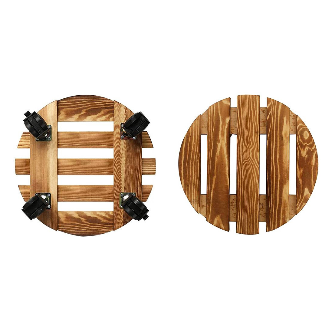 Reasonable Price Round Hardwood Planter Caddy For Wholesale High Quality Hard Wood Outdoor Carton Box Packaging Vietnam Manufacturer