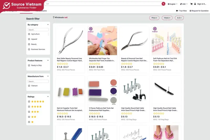 Nail tools and nail accessories on Sourcevietnam