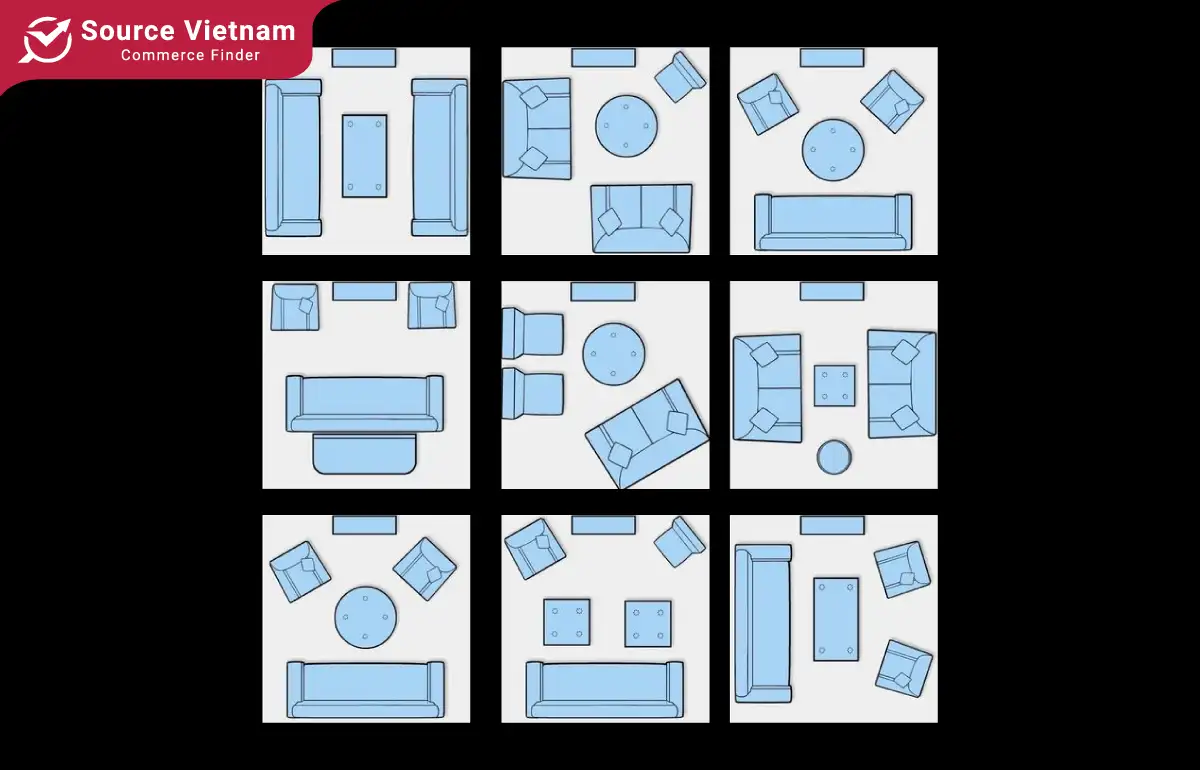 Living room furniture arrangement