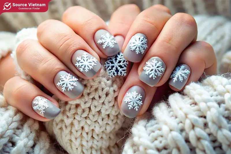 Bold snowflake nail art