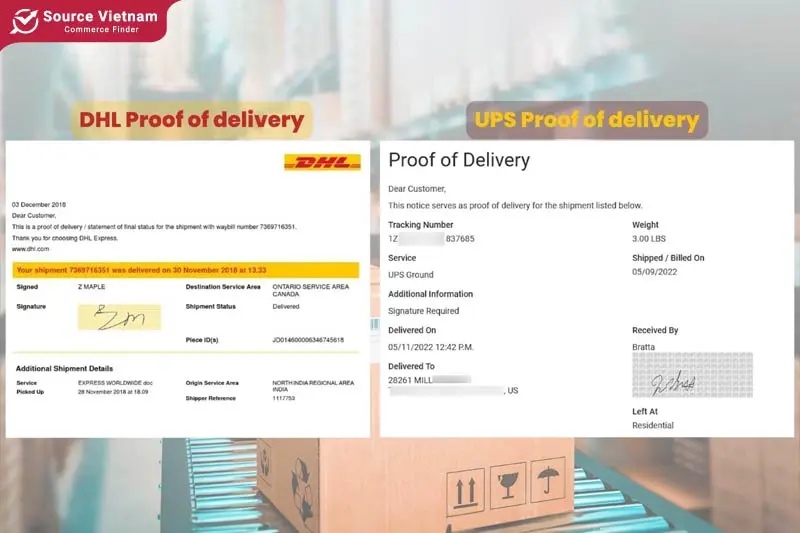 DHL Proof of Delivery Sample.